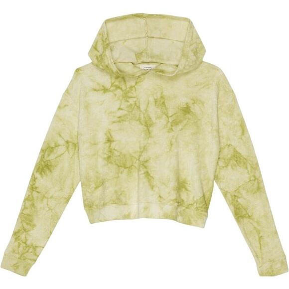 Billabong High Tides Crop Fleece Hoodie Size M Girls Tie Dyed Kiwi - Picture 1 of 8
